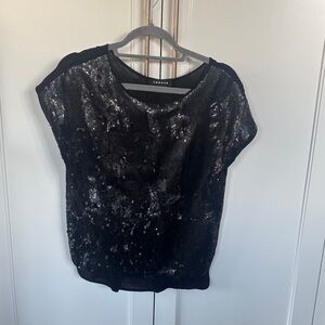 Trouve Black Sequin Blouse